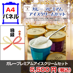 ガレープレミアムアイスクリームセット 景品パネル&引換券付き目録