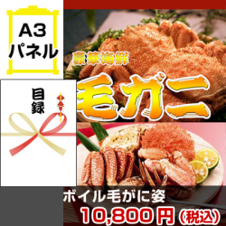 ボイル毛がに姿 景品パネル&引換券付き目録
