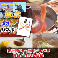 東北選べるご当地グルメB 景品パネル&引換券付き目録