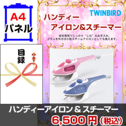 ハンディーアイロン&スチーマー 景品パネル&引換券付き目録