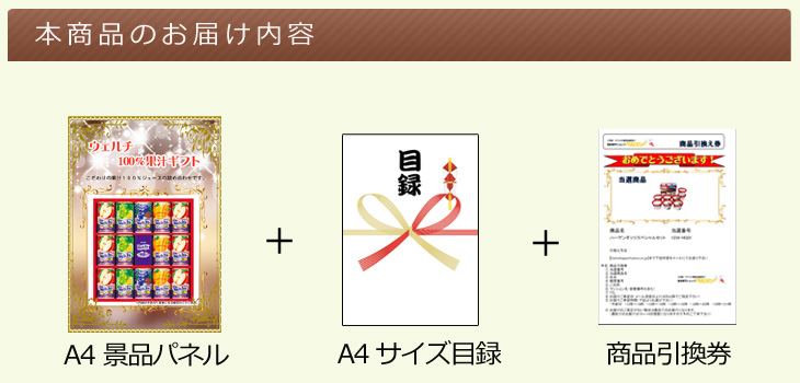 ウェルチ 100%果汁ギフトお届け内容
